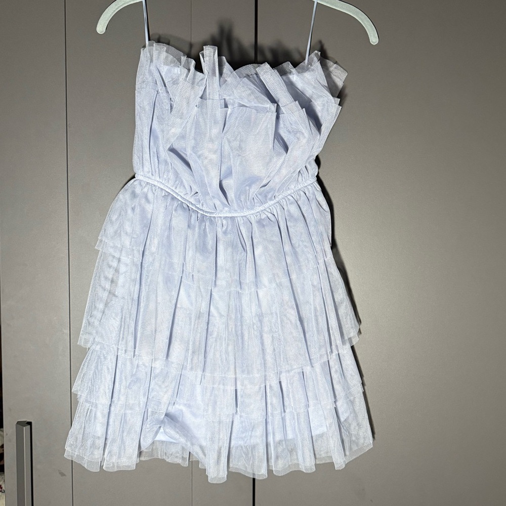 The Post ~ Tulle Mini Dress ~ Size Extra Small ~ Color Light Blue